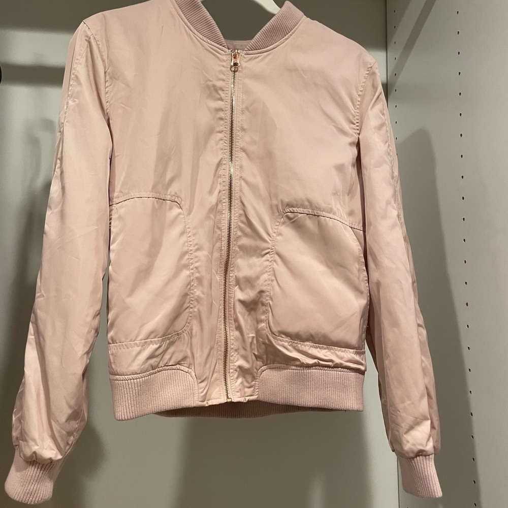 Anthropologie Hei Hei pink bomber jacket